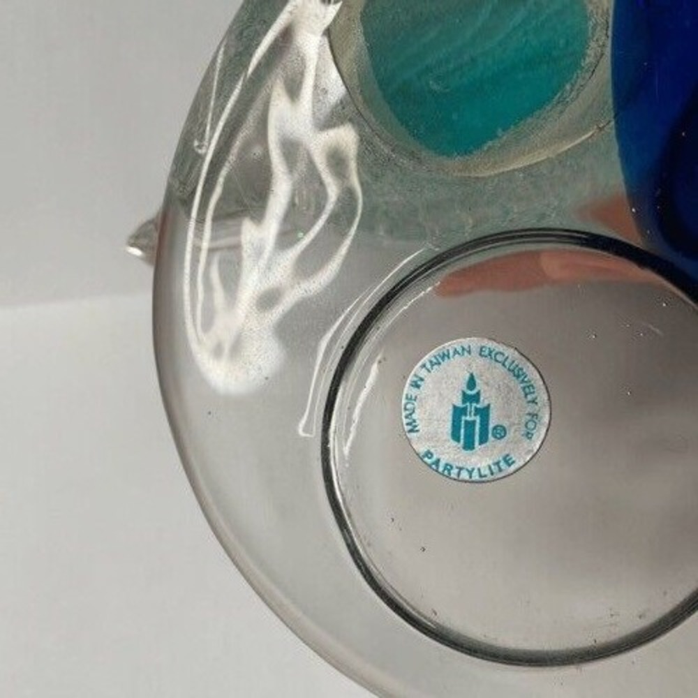 VTG‎ PartyLite Art Glass Sparkly Tropical Fish Tea Light Candle Holder 4" Taiwan - Picture 2 of 8